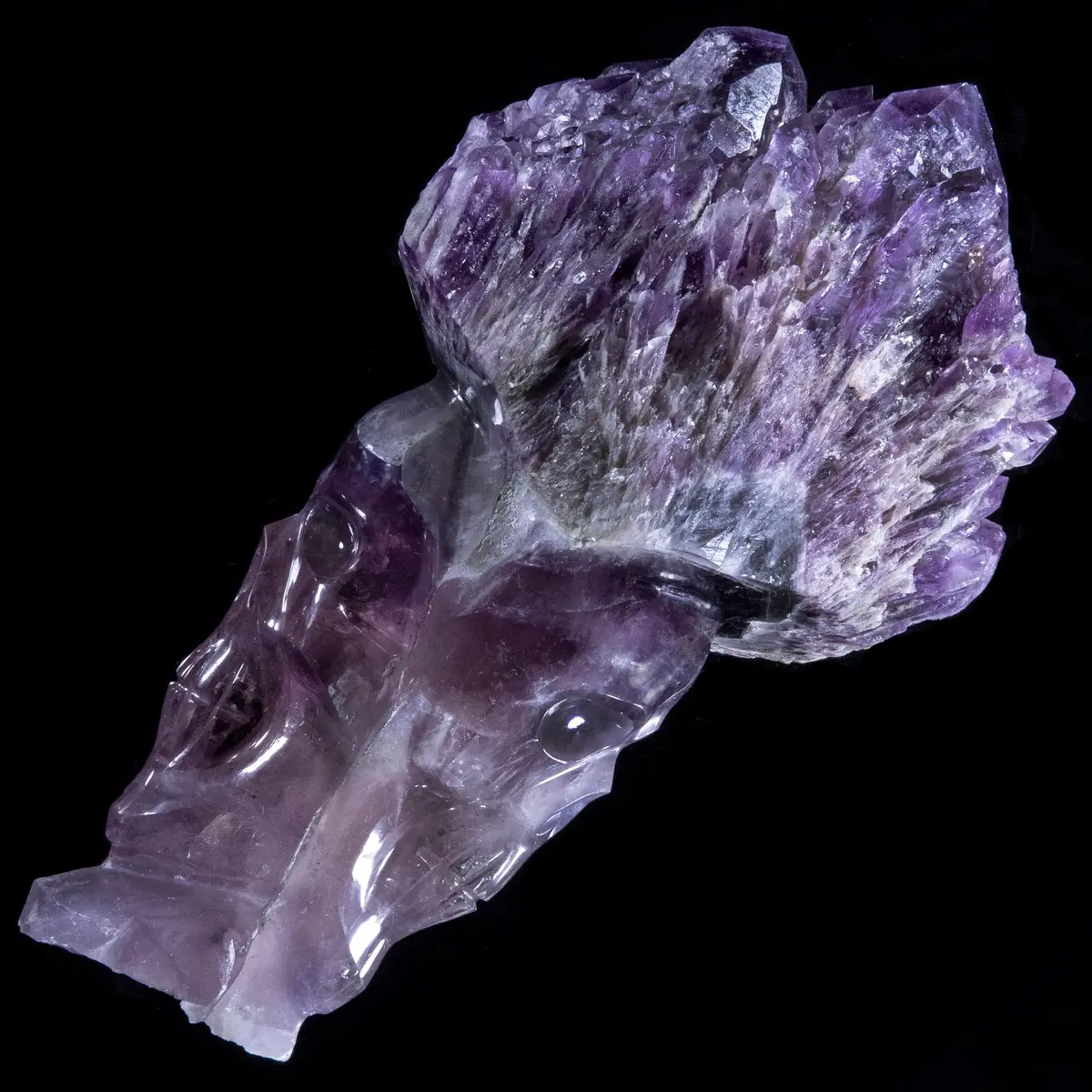 Natural Brazilian Elestial Bahia Amethyst Skull Carving - 11 In. / 10 Lbs 1