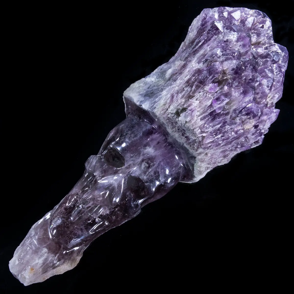 Natural Brazilian Elestial Bahia Amethyst Skull Carving - 14 In. / 13 Lbs 1