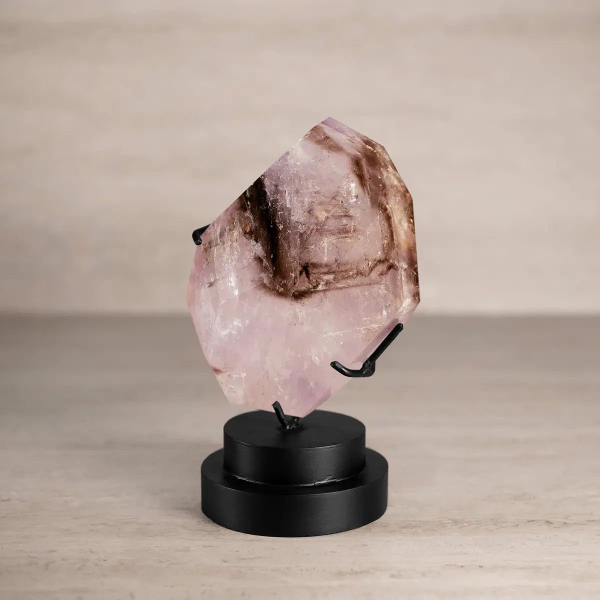 Natural Brazilian Polished Enhyrdro Amethyst On Custom Base - 8" / 4 Lbs 1