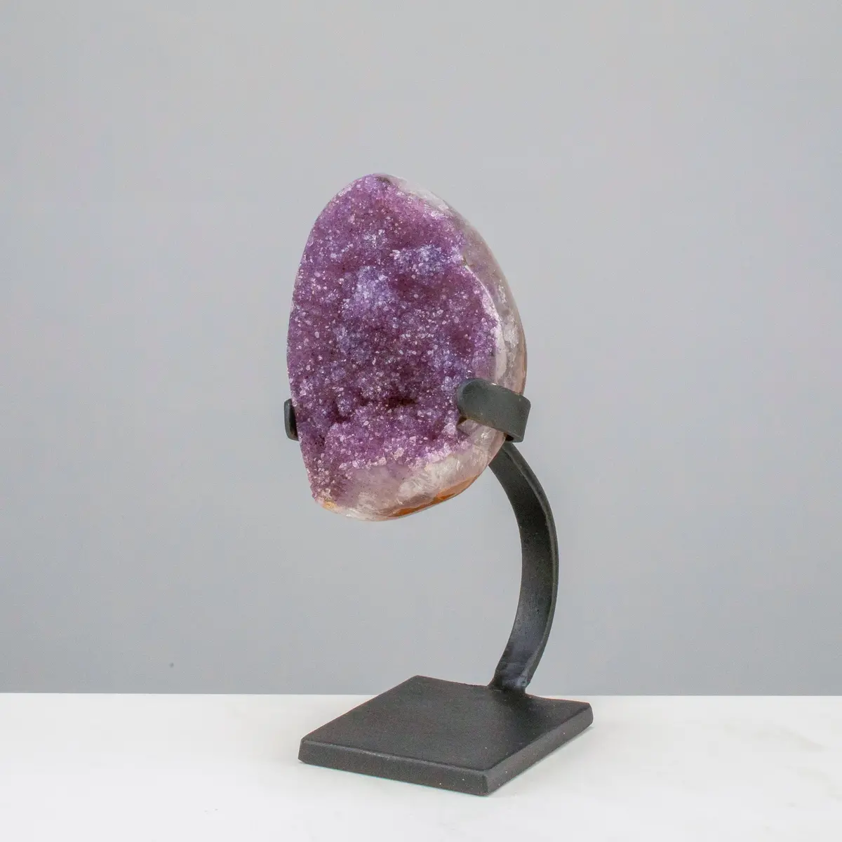 Small Uruguayan Amethyst Geode On Custom Stand - 8"/ 2.5 Lbs  - (Good Quality) 1