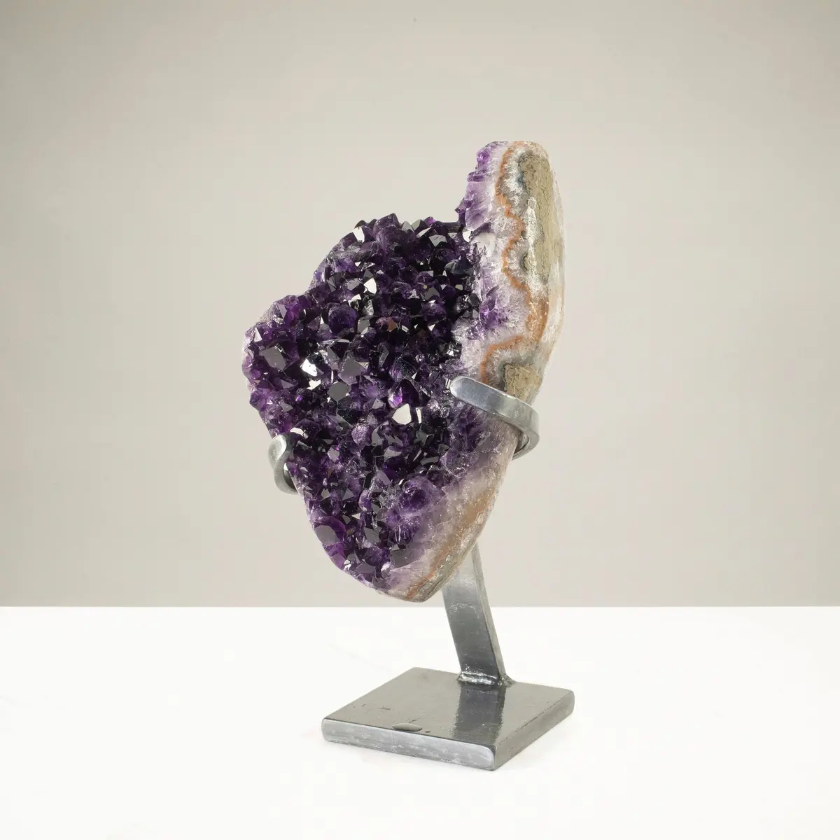 Uruguayan Amethyst Geode On Custom Stand - 10.4 Lbs / 12 In. 1