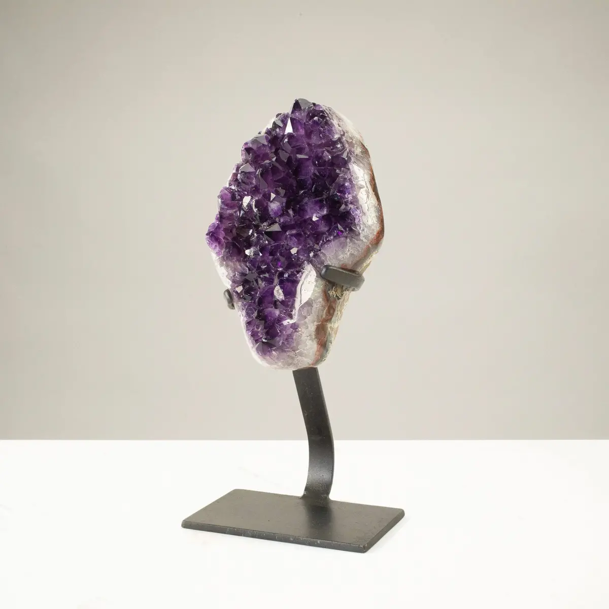 Uruguayan Amethyst Geode On Custom Stand - 10.6 Lbs / 14 In. 1