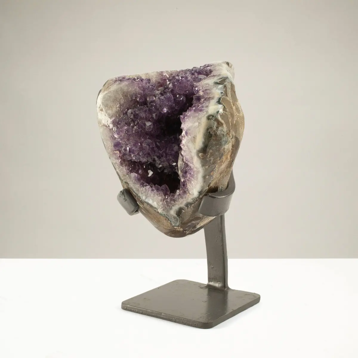 Uruguayan Amethyst Geode On Custom Stand - 11.7 Lbs / 10 In. 1