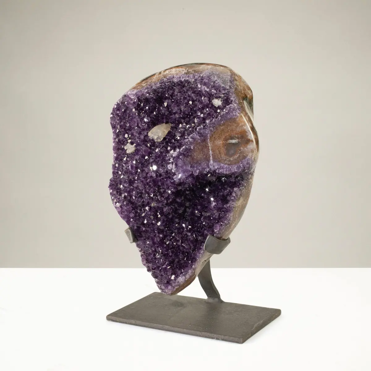 Uruguayan Amethyst Geode On Custom Stand - 13.2 Lbs / 11 In. 1