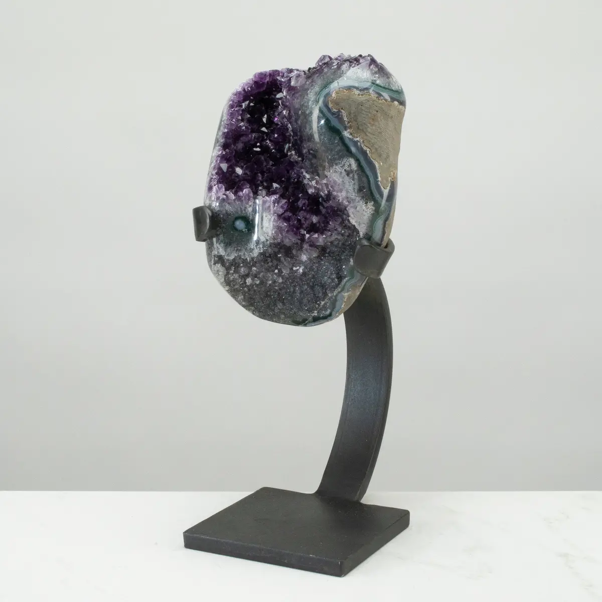 Uruguayan Amethyst Geode On Custom Stand - 14" / 15 Lbs 1