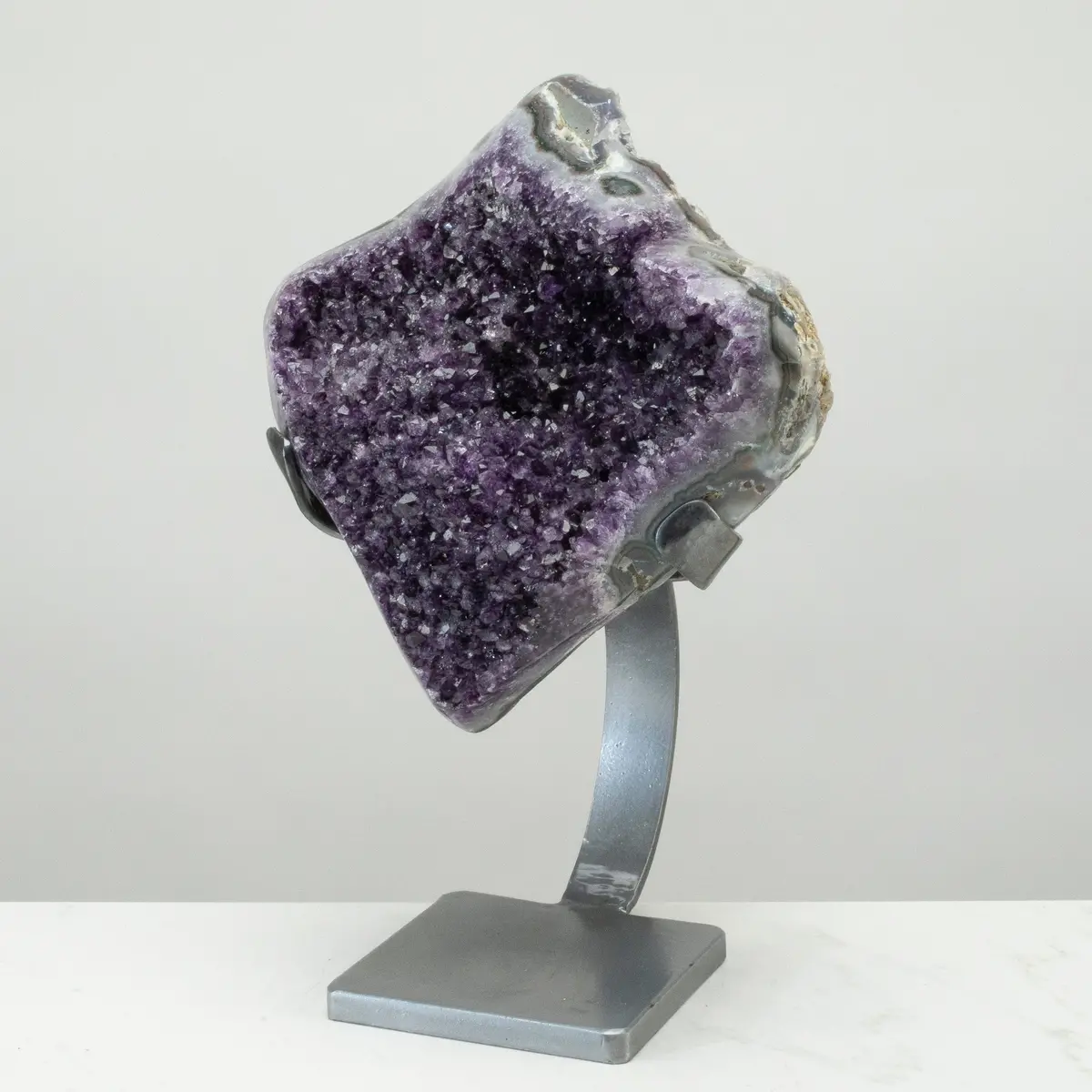 Uruguayan Amethyst Geode On Custom Stand - 14" / 15 Lbs 1