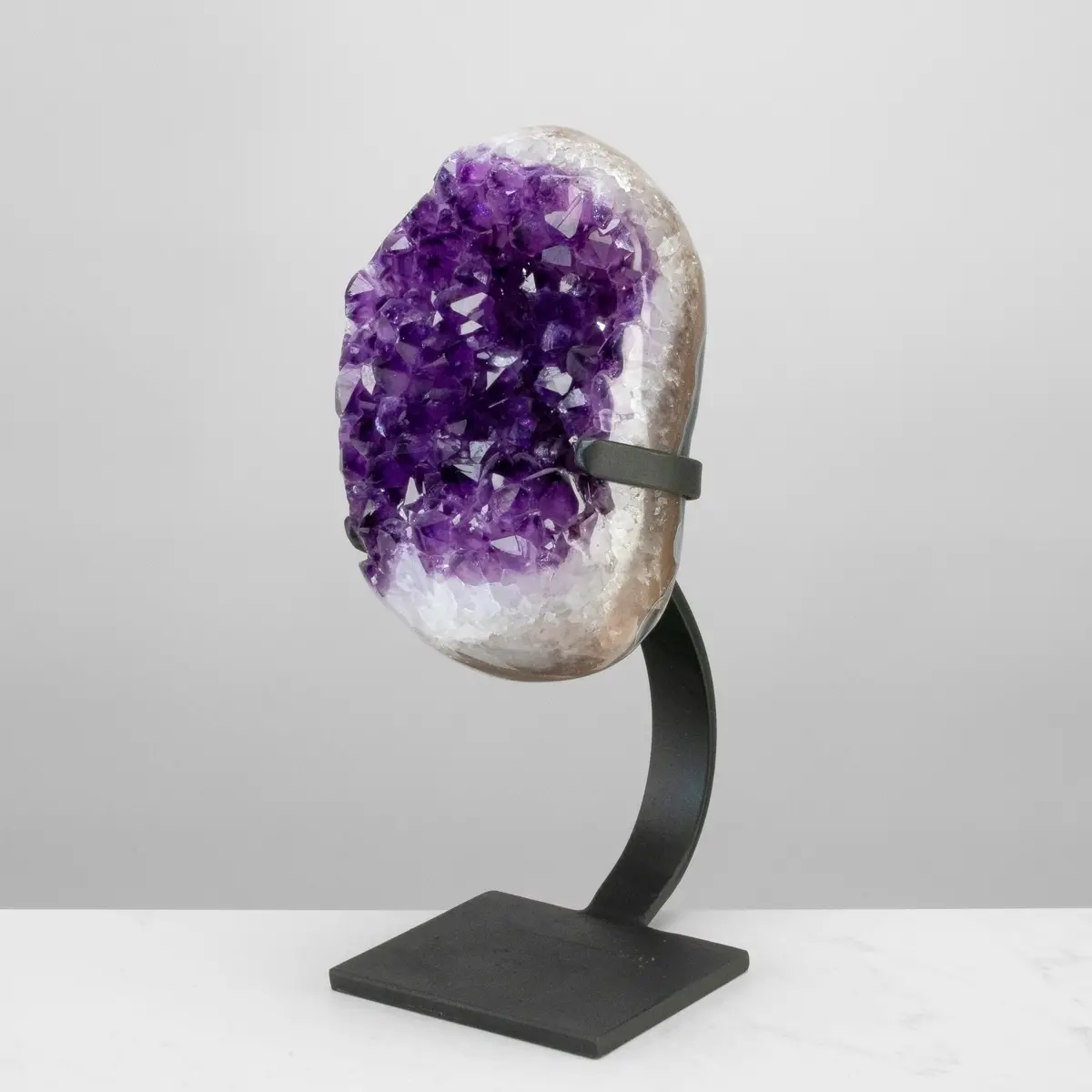 Uruguayan Amethyst Geode On Custom Stand - 15"/ 15 Lbs - (Better Quality) 1