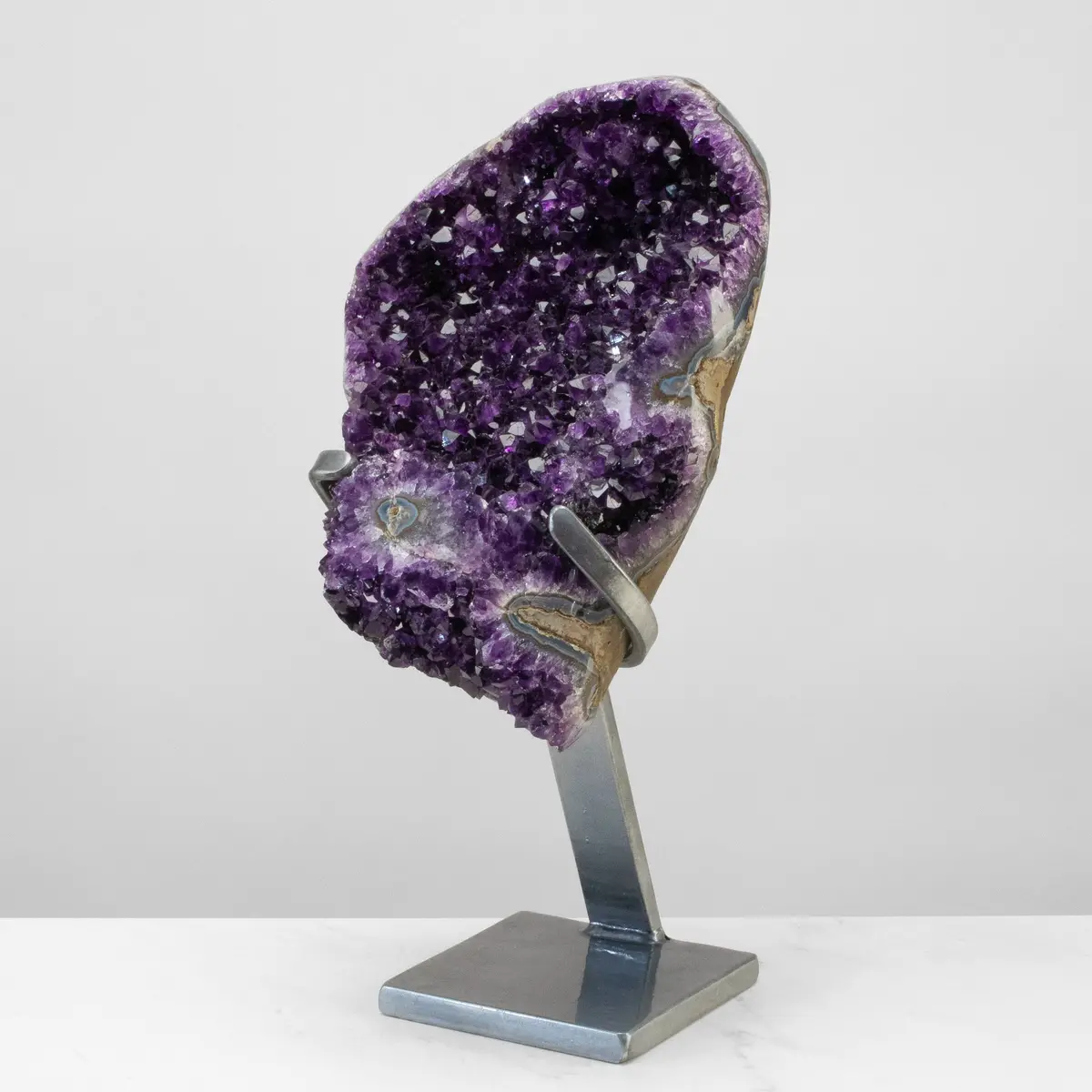 Uruguayan Amethyst Geode On Custom Stand - 15" / 15 Lbs 1