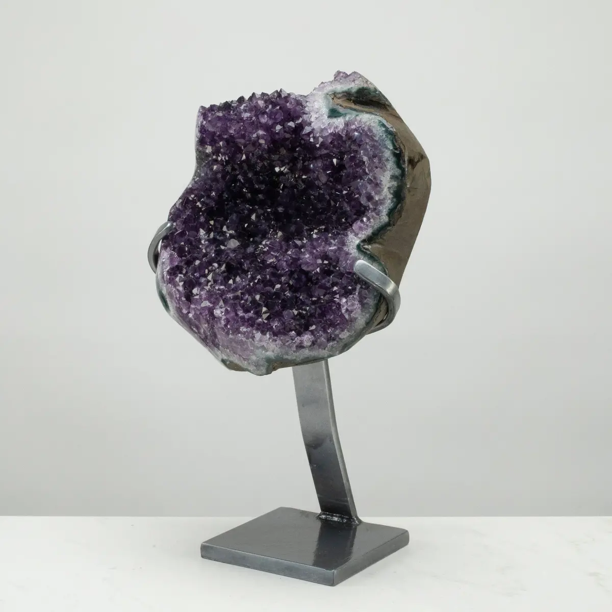 Uruguayan Amethyst Geode On Custom Stand - 15.5" / 19 Lbs 1