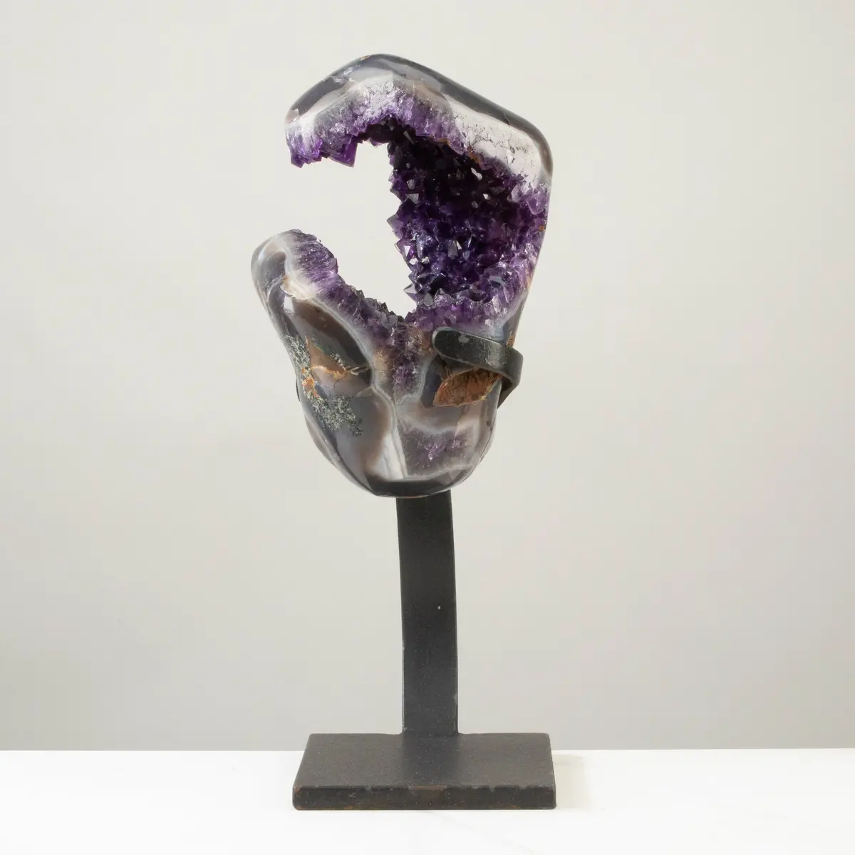 Uruguayan Amethyst Geode On Custom Stand - 16" / 14 Lbs 1