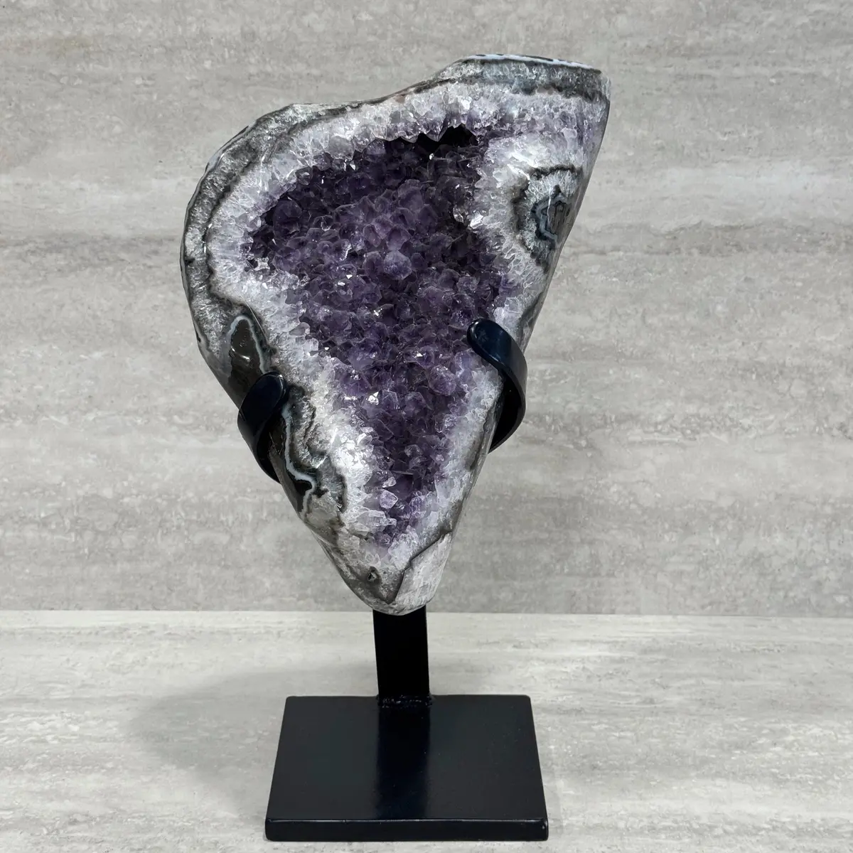 Uruguayan Amethyst Geode On Custom Stand- 17" / 21 Lbs 1