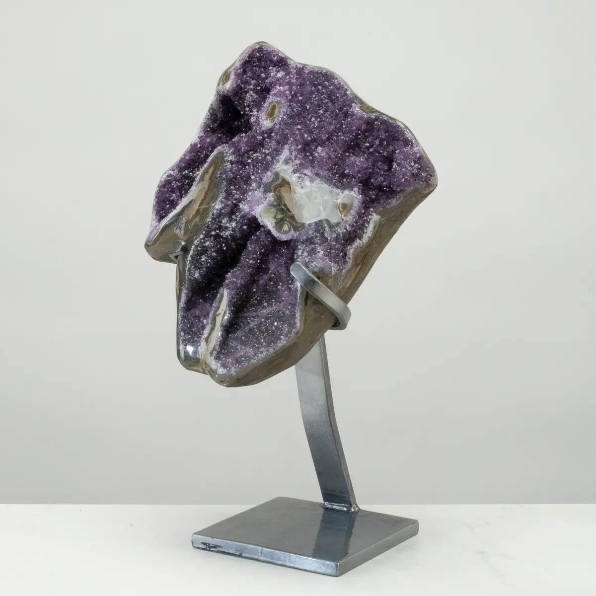 Uruguayan Amethyst Geode On Custom Stand - 18" / 27 Lbs 1