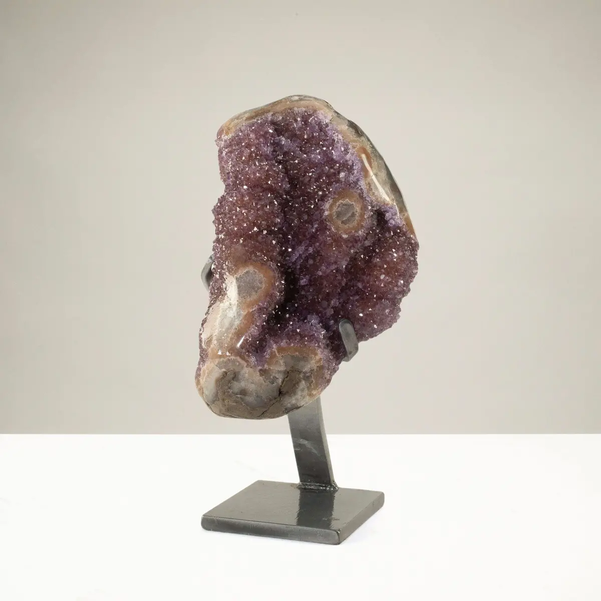 Uruguayan Amethyst Geode On Custom Stand - 18.6 Lbs / 14.5 In. 1