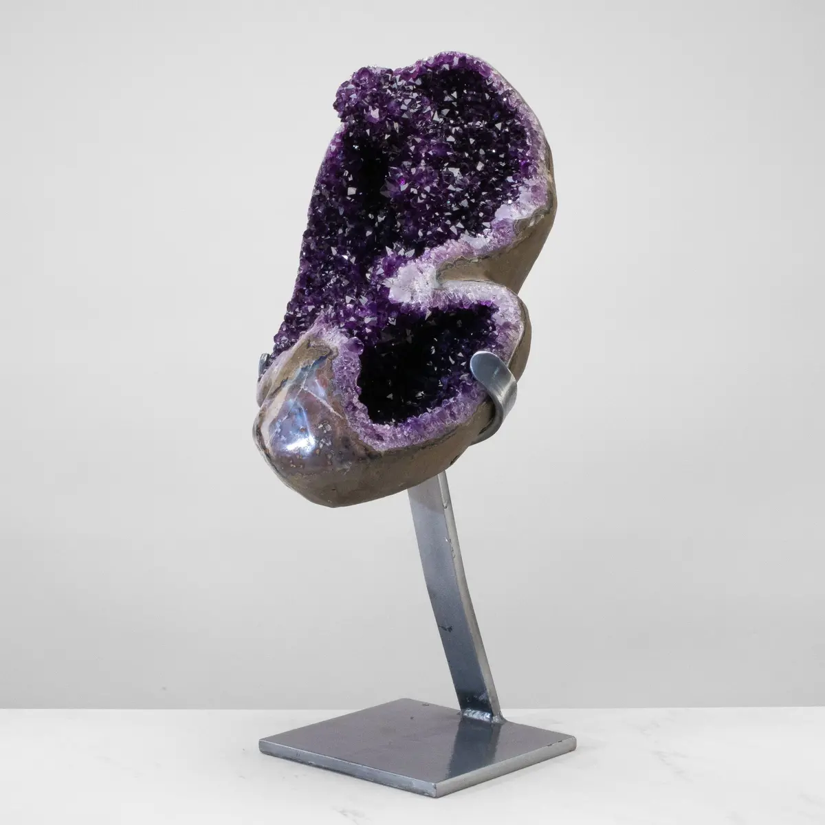 Uruguayan Amethyst Geode On Custom Stand - 24.5" / 58 Lbs 1
