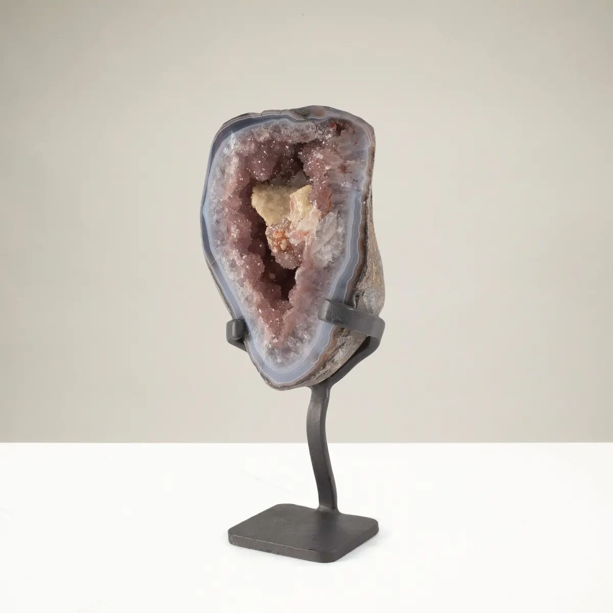 Uruguayan Amethyst Geode On Custom Stand - 5.7 Lbs / 10 In. 1