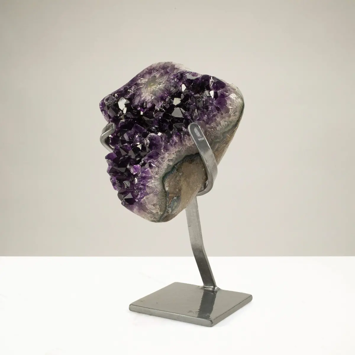 Uruguayan Amethyst Geode On Custom Stand - 6.9 Lbs / 10.5 In. 1