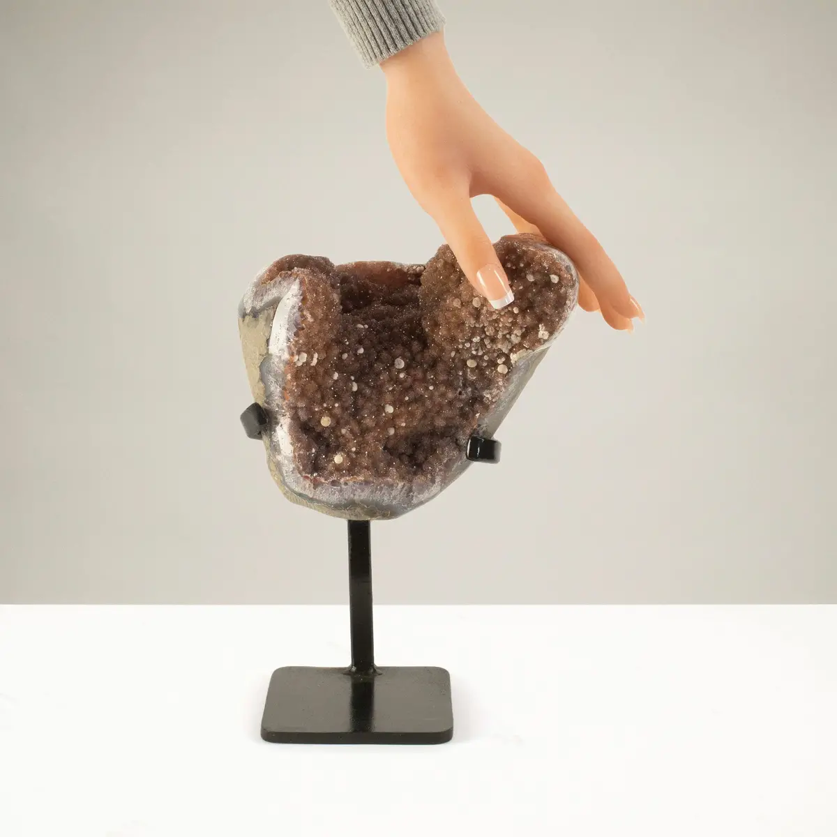 Uruguayan Amethyst Geode On Custom Stand - 7.6 Lbs / 9.5 In. 2