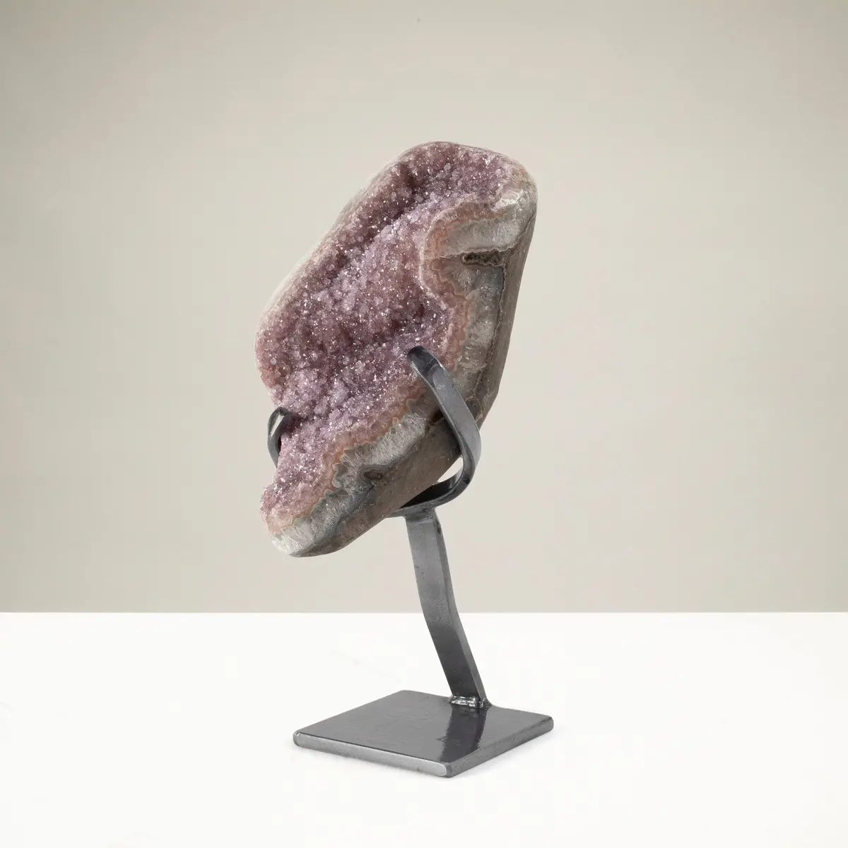Uruguayan Amethyst Geode On Custom Stand - 8.7 Lbs / 12.5 In. 1