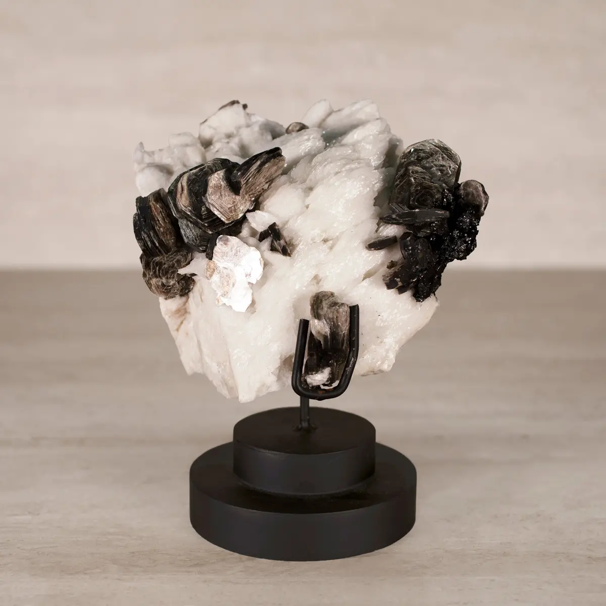 Natural Brazilian Apophyllite, Mica, Black Tourmaline On Custom Stand - 7.25" / 4 Lbs 1