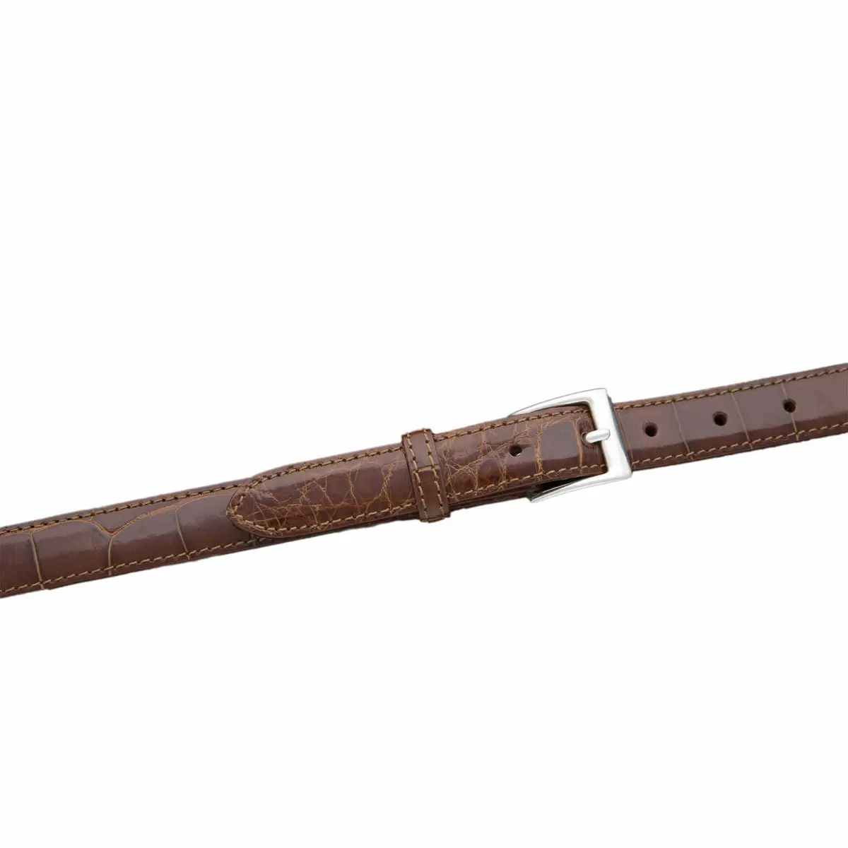 Ka25-Cog - Kalifano American Alligator 25 Mm Belt, Cognac 1