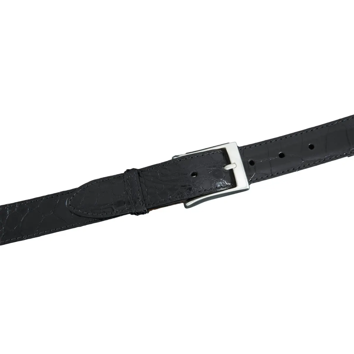 Ka32-Blk - Kalifano American Alligator 32 Mm Belt, Black 1