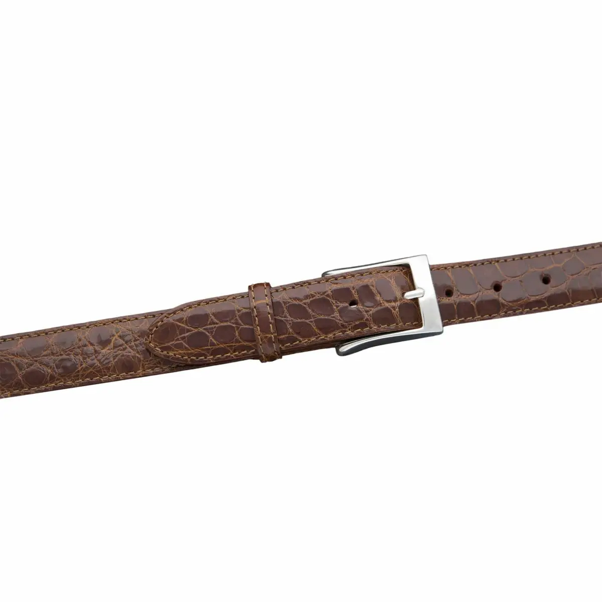 Ka32-Cog - Kalifano American Alligator 32 Mm Belt, Cognac 1