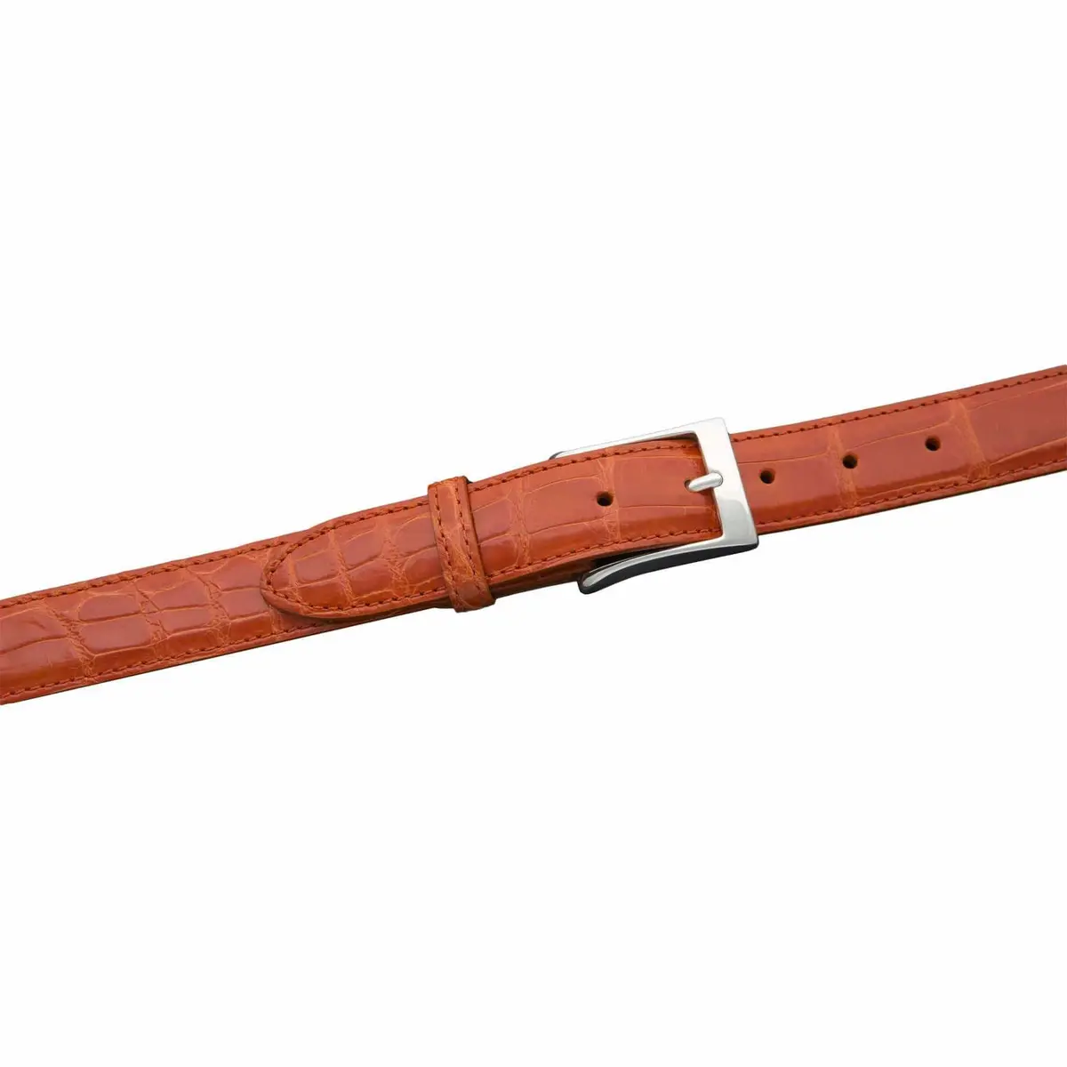 Ka32-Org - Kalifano American Alligator 32 Mm Belt, Orange 1