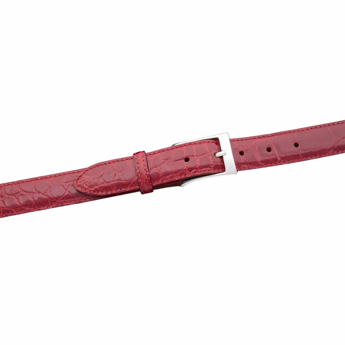 Ka32-Red - Kalifano American Alligator 32 Mm Belt, Red 1