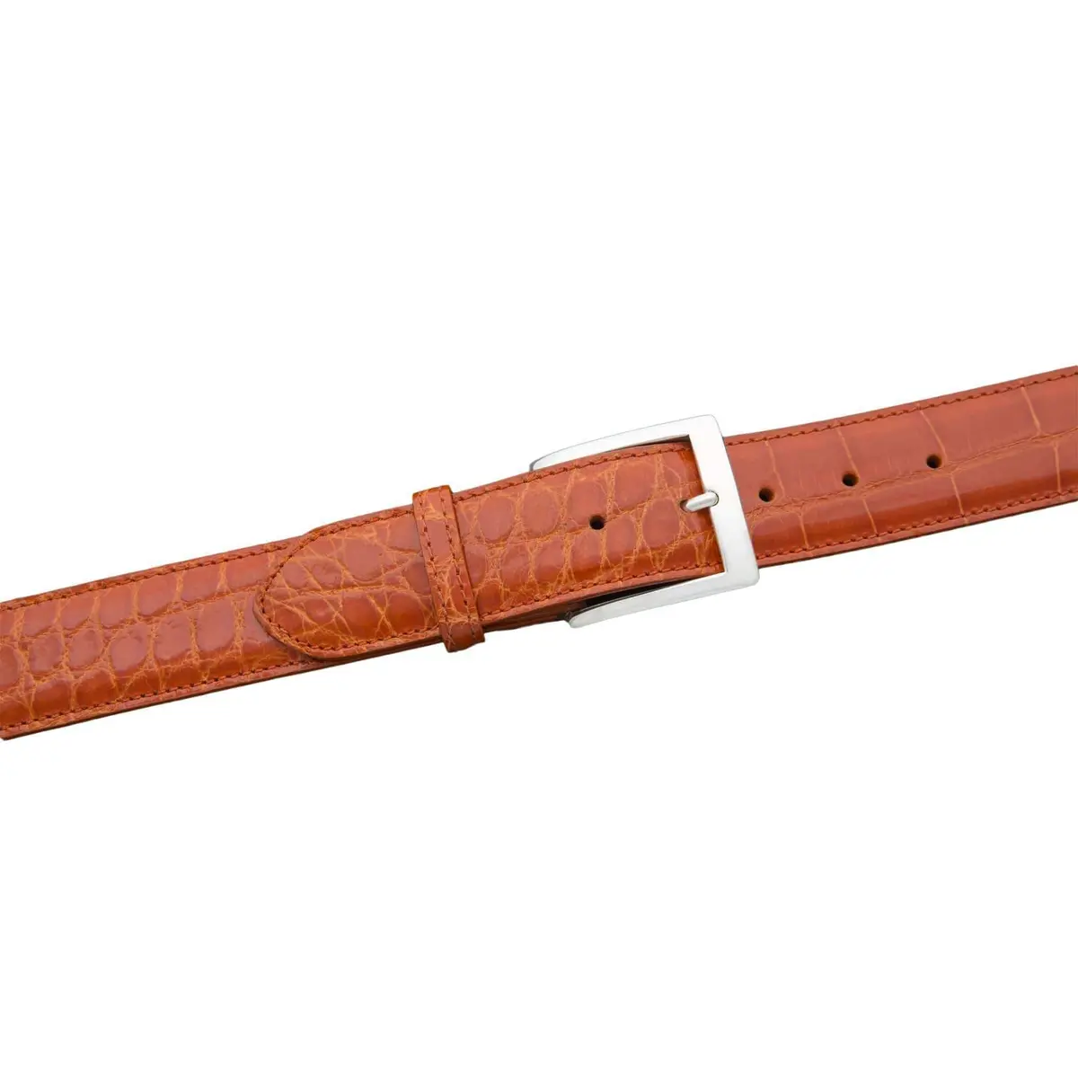 Ka40-Org - Kalifano American Alligator 40 Mm Belt, Orange 1