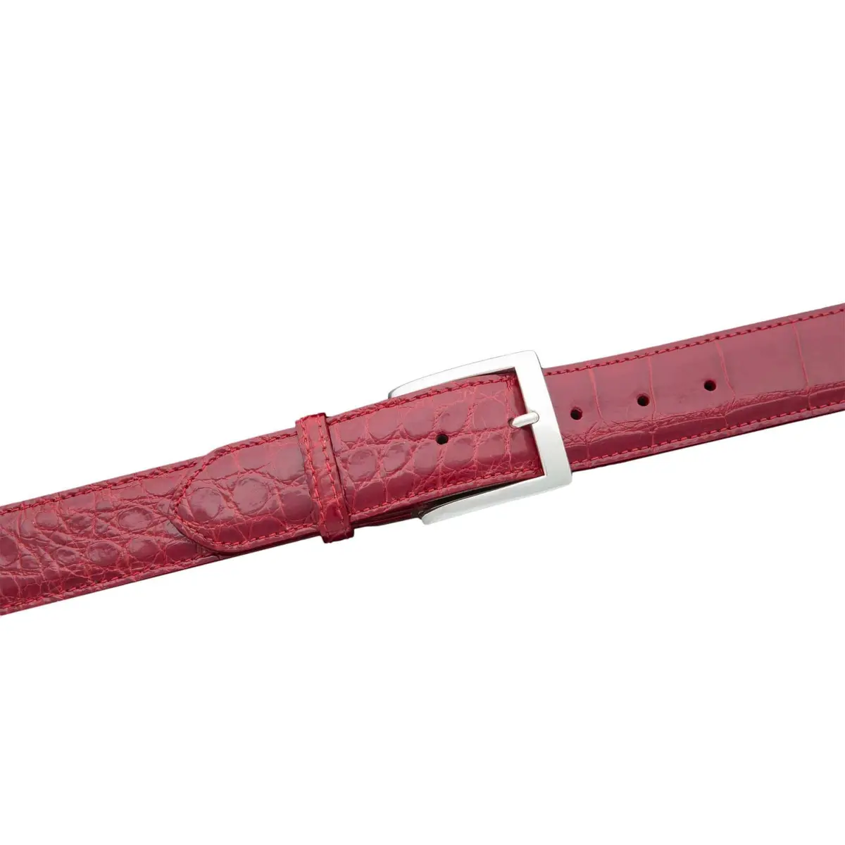 Ka40-Red - Kalifano American Alligator 40 Mm Belt, Red 1