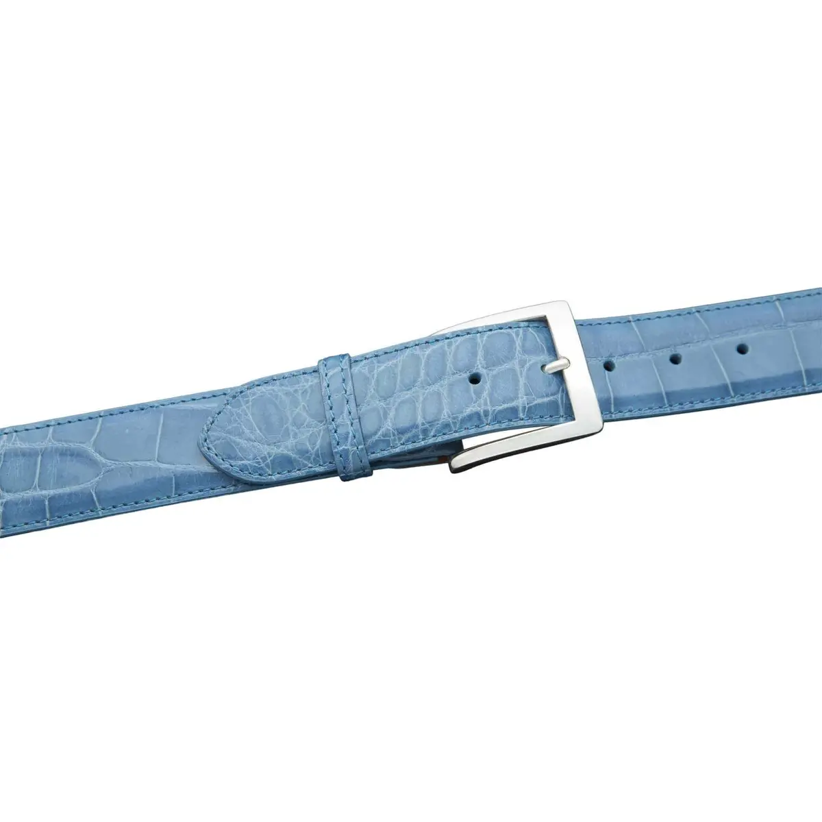 Ka40-Sky - Kalifano American Alligator 40 Mm Belt, Sky Blue 1