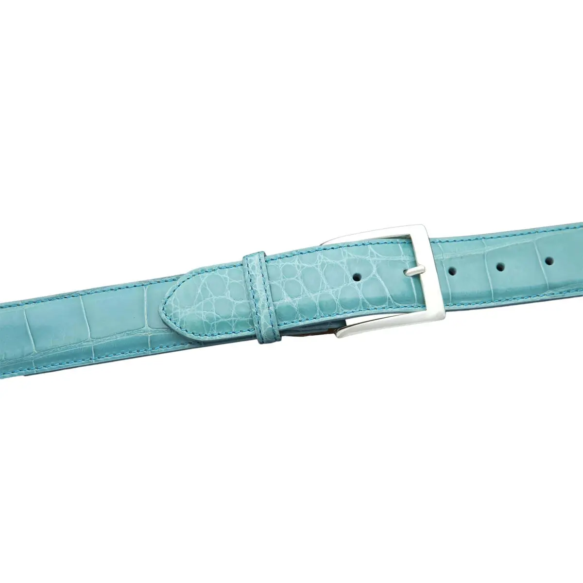 Ka40-Tif - Kalifano American Alligator 40 Mm Belt, Tiffany Blue 1