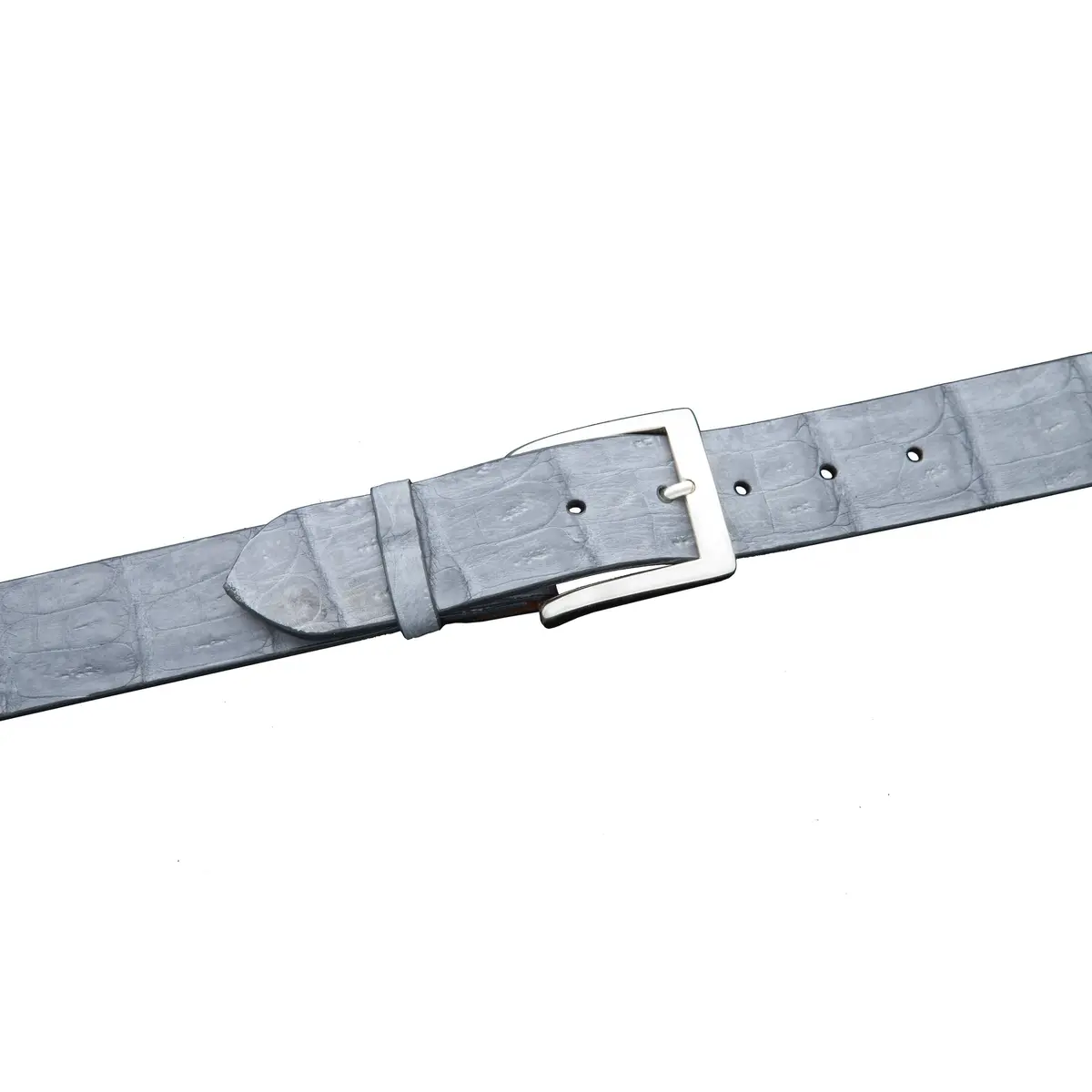 Kc40-Gry - Kalifano Matte Crocodile 40 Mm Belt, Grey 1