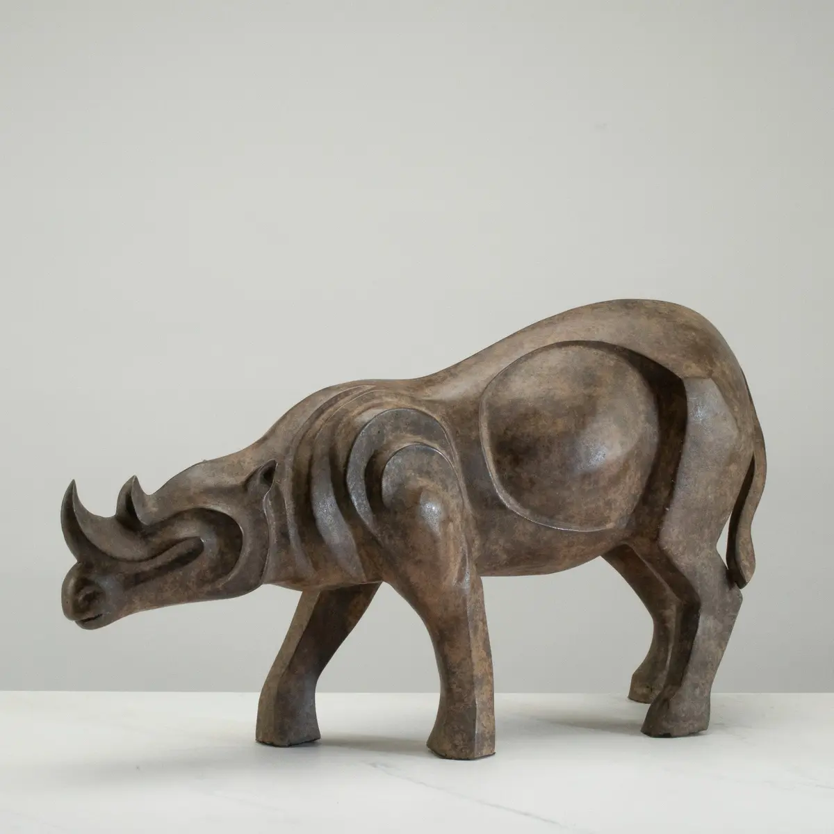 Bronze Rhino Sculpture - 24" 1