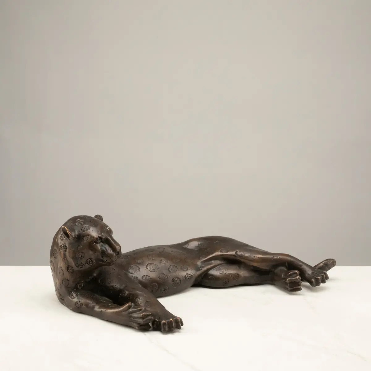 Bronze Panther Sculpture - 11" 1