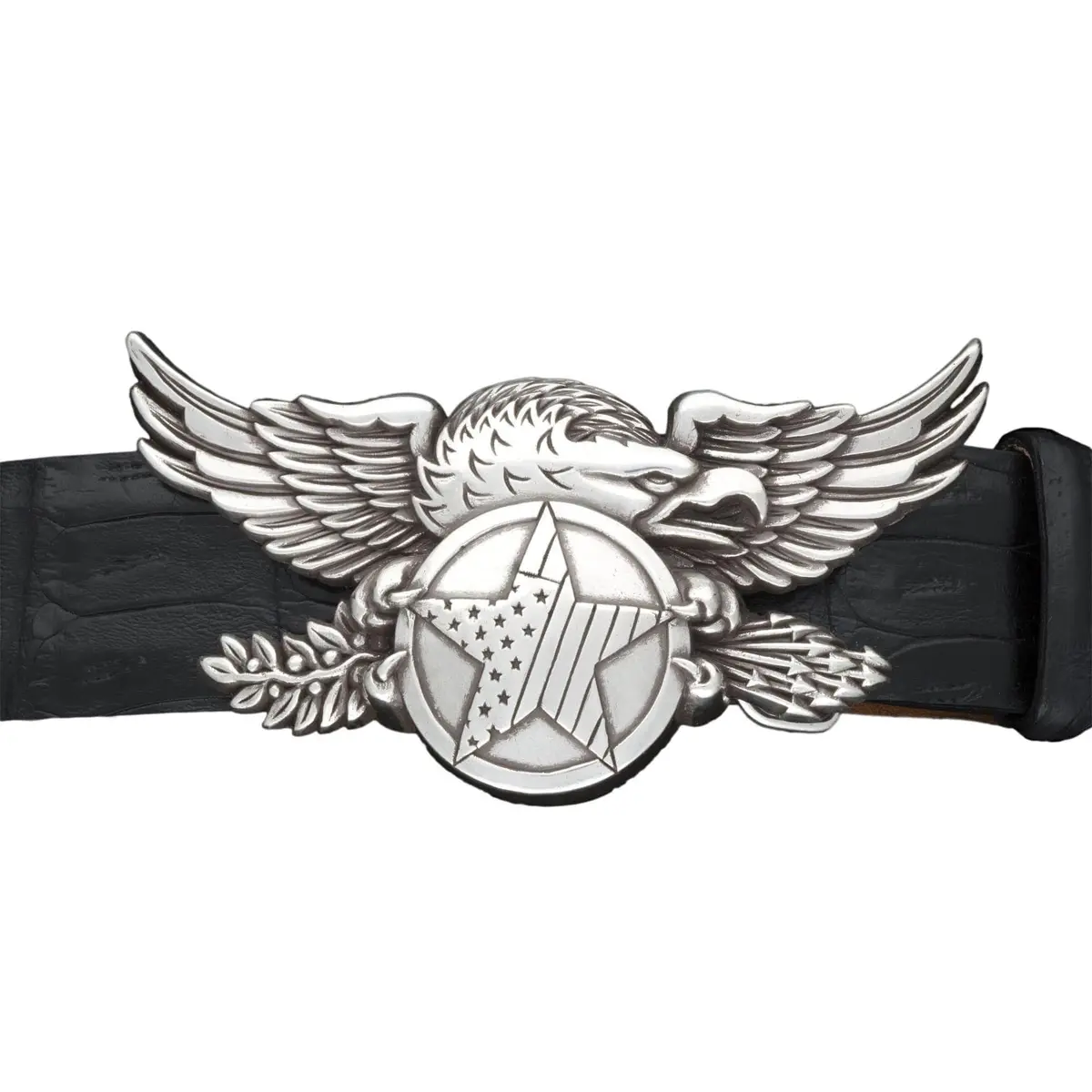 Kb40-0487As - Kalifano Buckle 40Mm Americana - Antique Silver 1