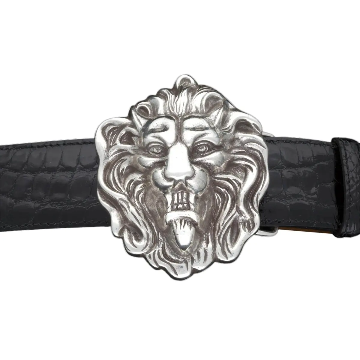 Kb40-0488As - Kalifano Buckle 40Mm King Of The Jungle - Antique Silver 1