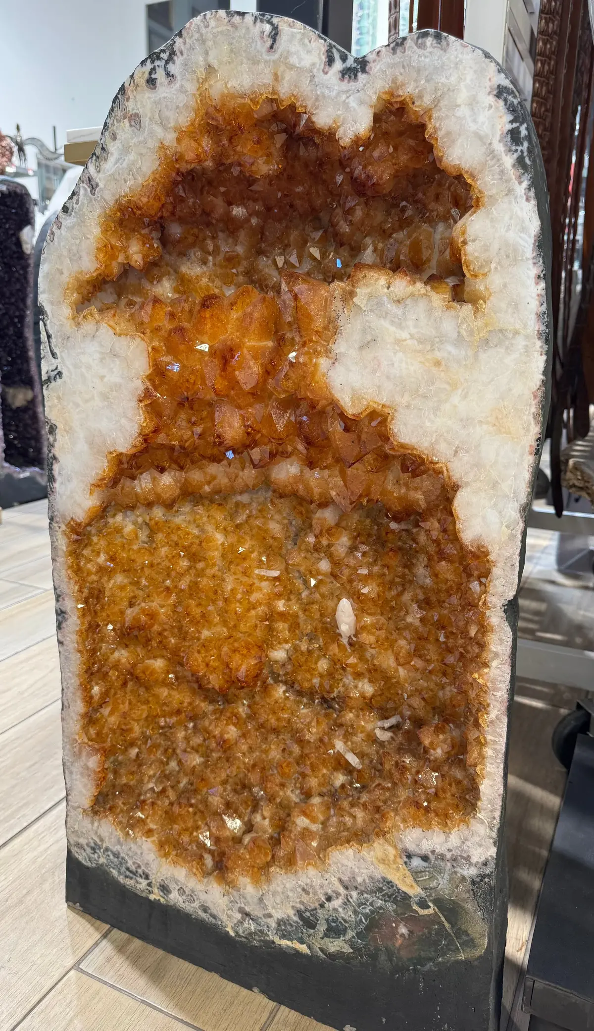 Citrine Geode Cathedral From Brazil - 34" / 238 Lbs 1