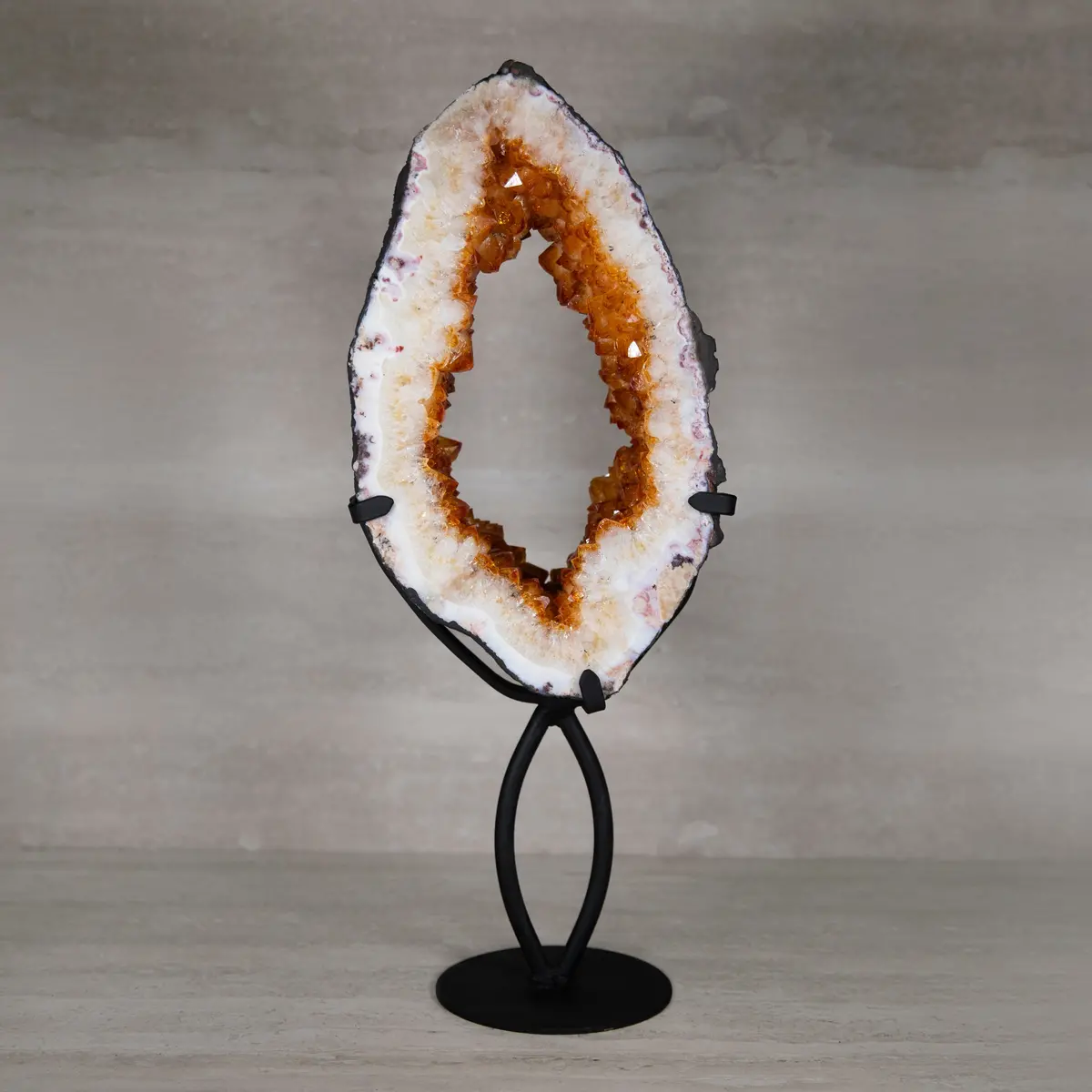 Citrine Geode On Custom Stand From Brazil - 23 In / 25 Lbs 1