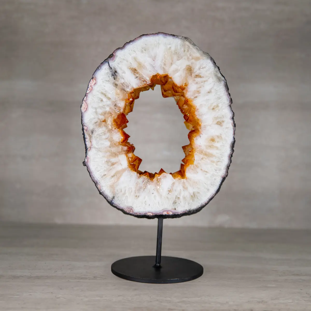 Citrine Geode On Custom Stand From Brazil - 6 In / 20 Lbs 1