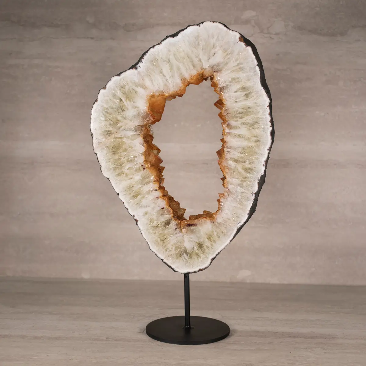 Citrine Geode Ring On Custom Stand From Brazil - 17" / 19 Lbs 1