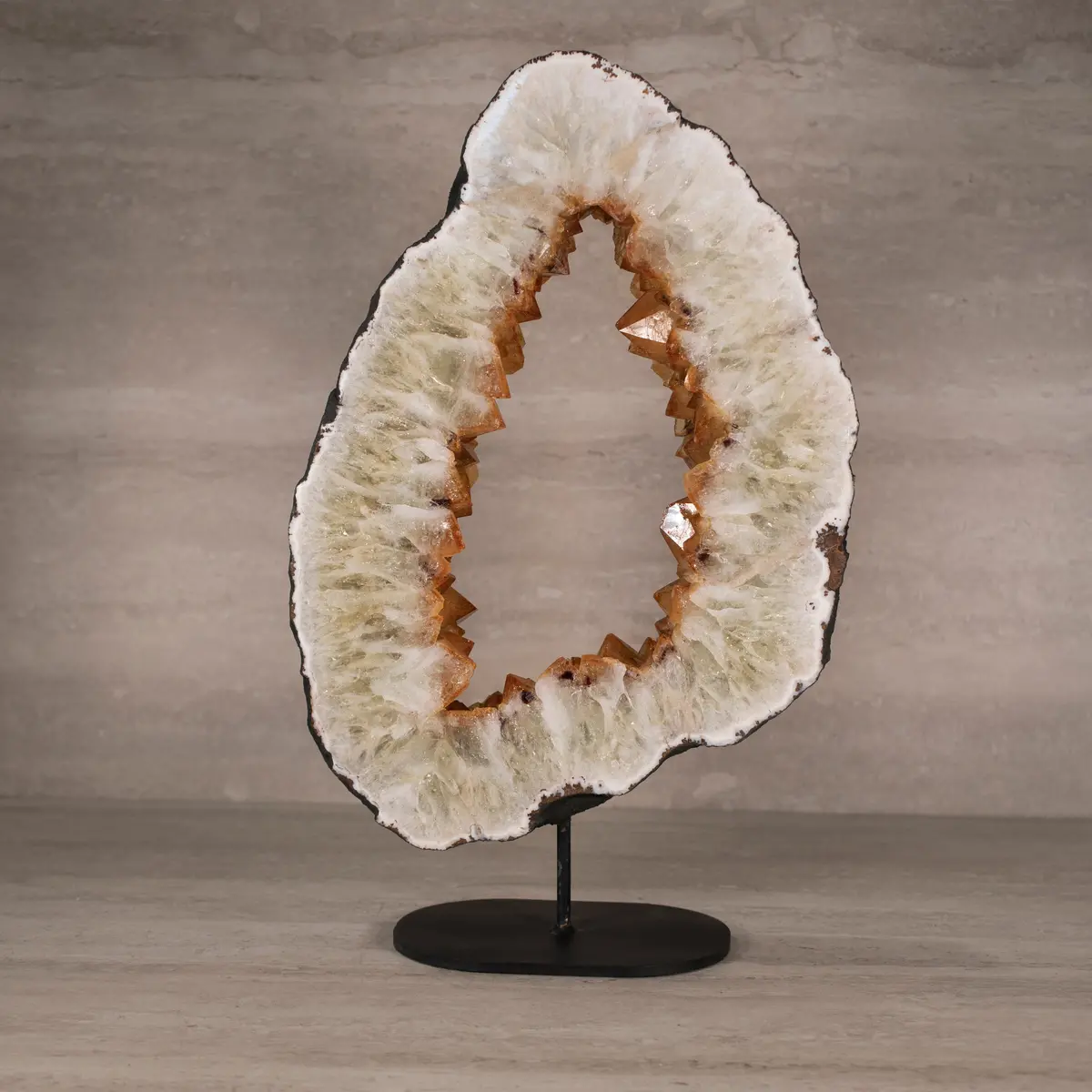 Citrine Geode Ring On Custom Stand From Brazil - 18.25" / 26 Lbs 1
