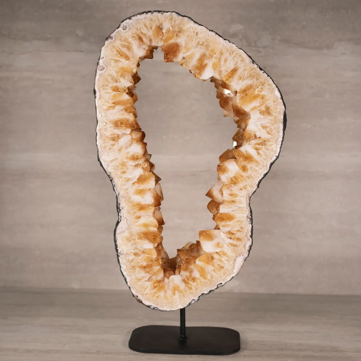 Citrine Geode Ring On Custom Stand From Brazil - 20.5" / 30 Bs 1