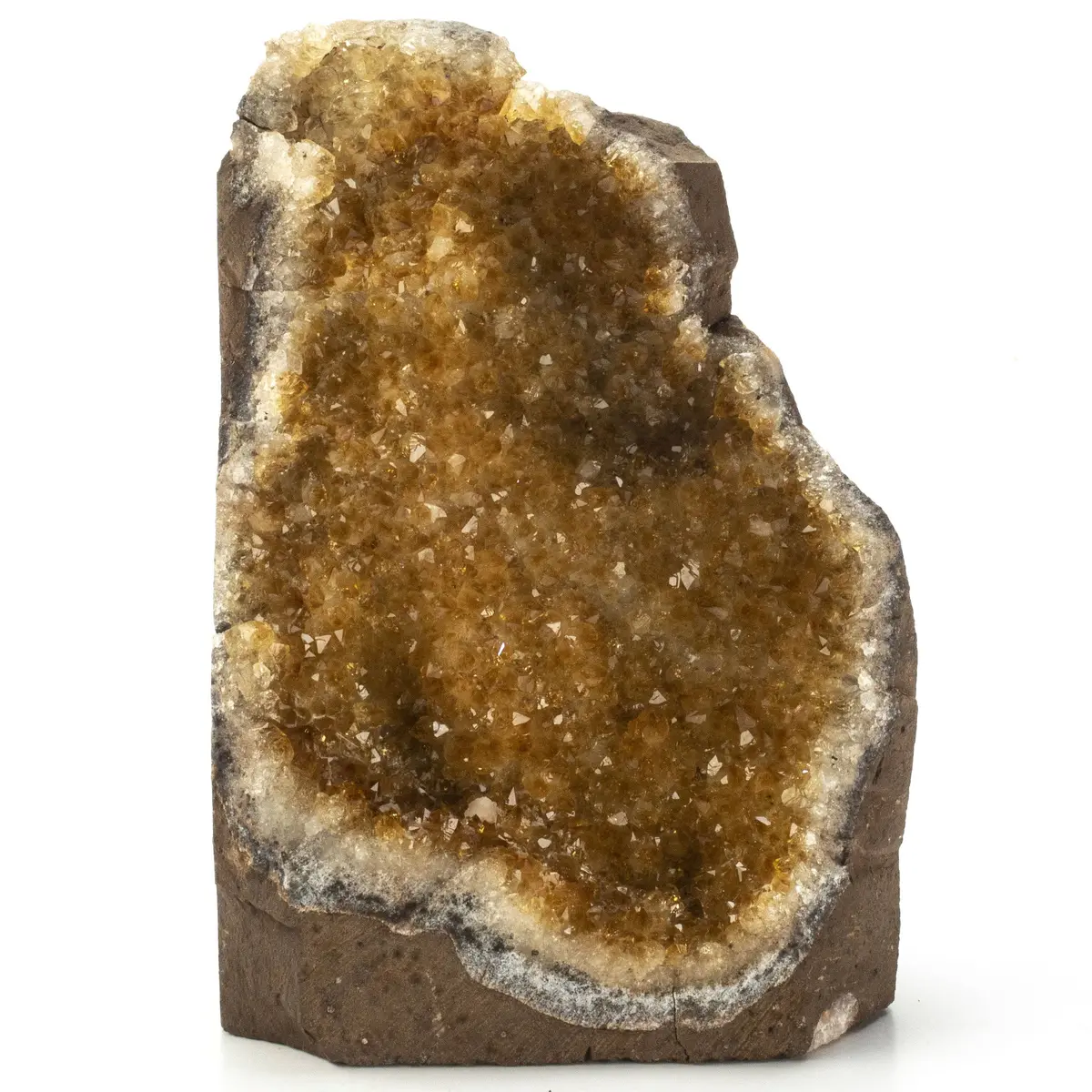 Medium Druzy Brazilian Citrine Geode On Cut Base 1