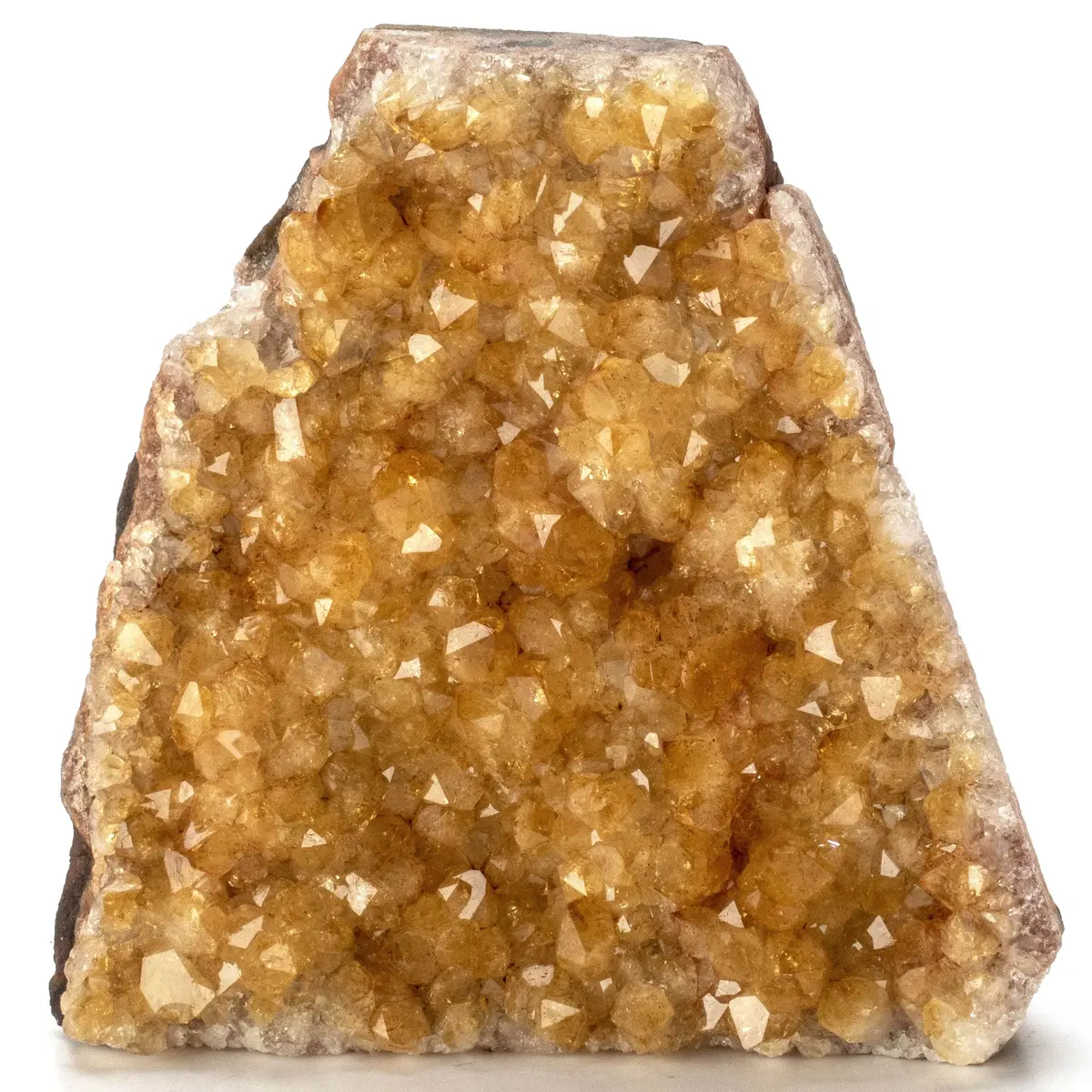Small Druzy Brazilian Citrine Geode On Cut Base 1