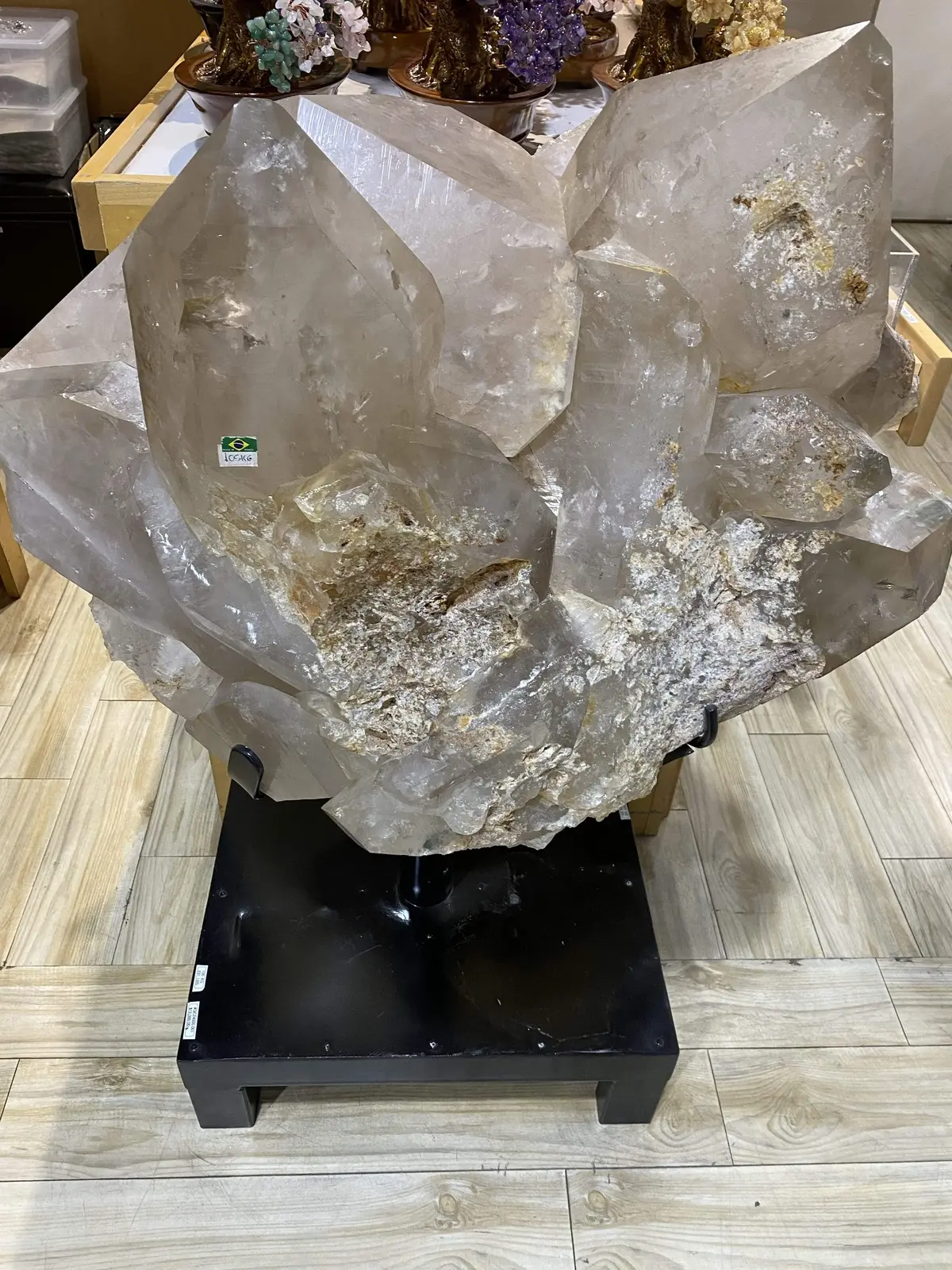 Quartz Cluster - Brazil- 231Lbs 105 Kg - 42”X27” - Custom Base 1