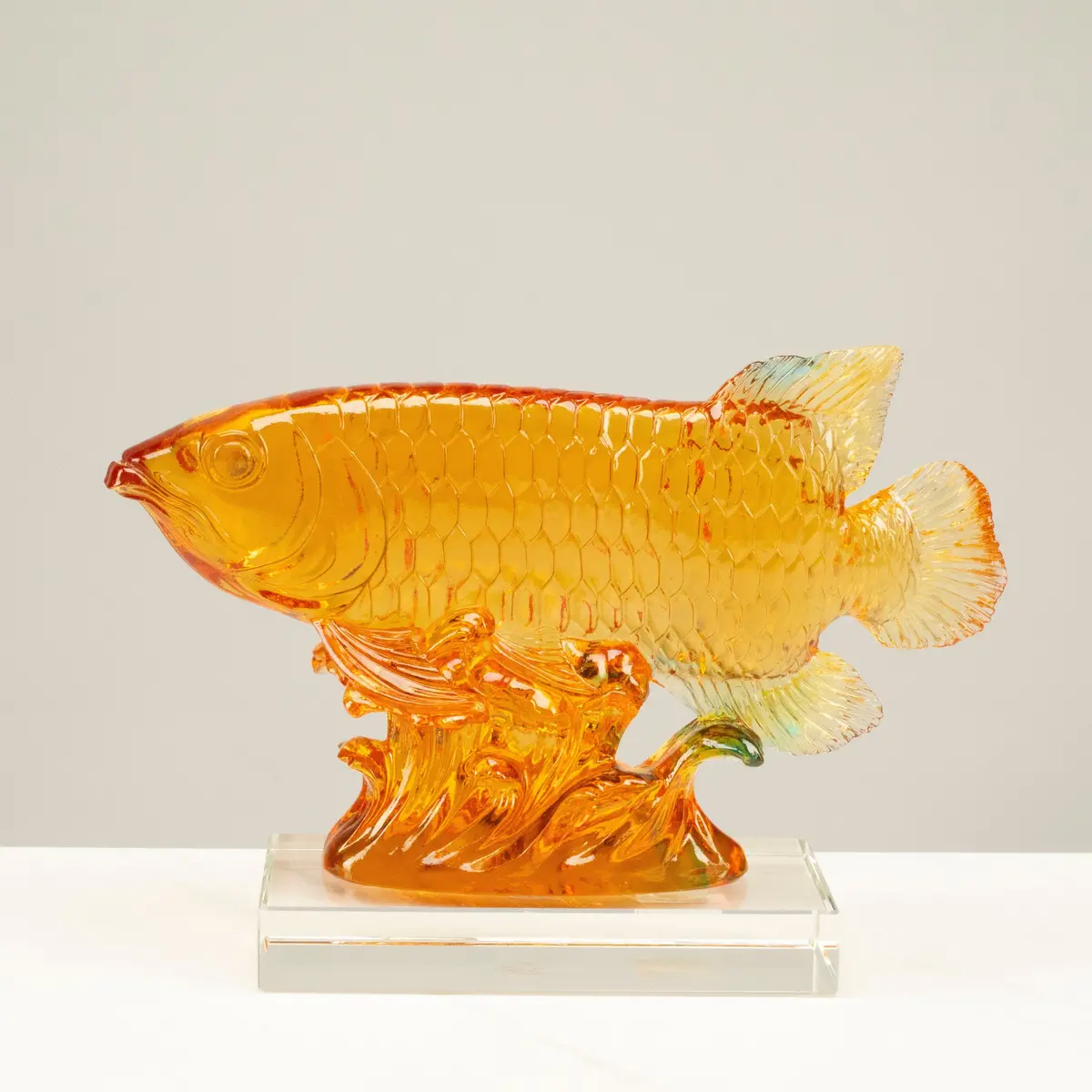 Beautiful Fish Stream Of Life Crystal Carving - A Symbol Of Abundance And Prosperity 1