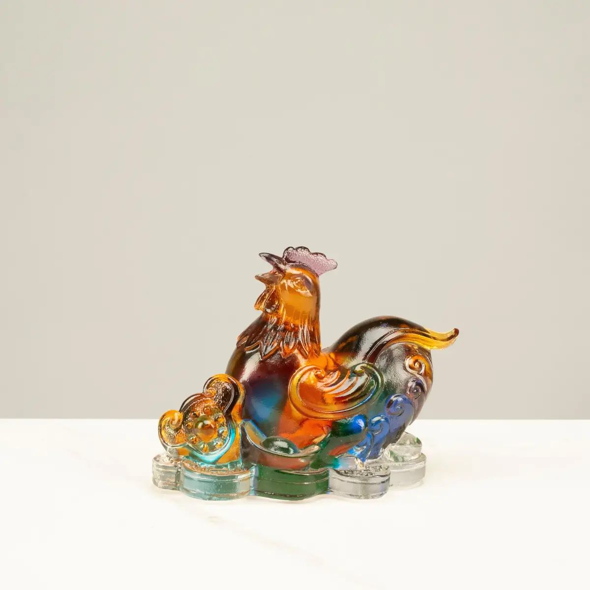 Elegant Rooster Crystal Carving - A Symbol Of Vigilance And Positivity 1