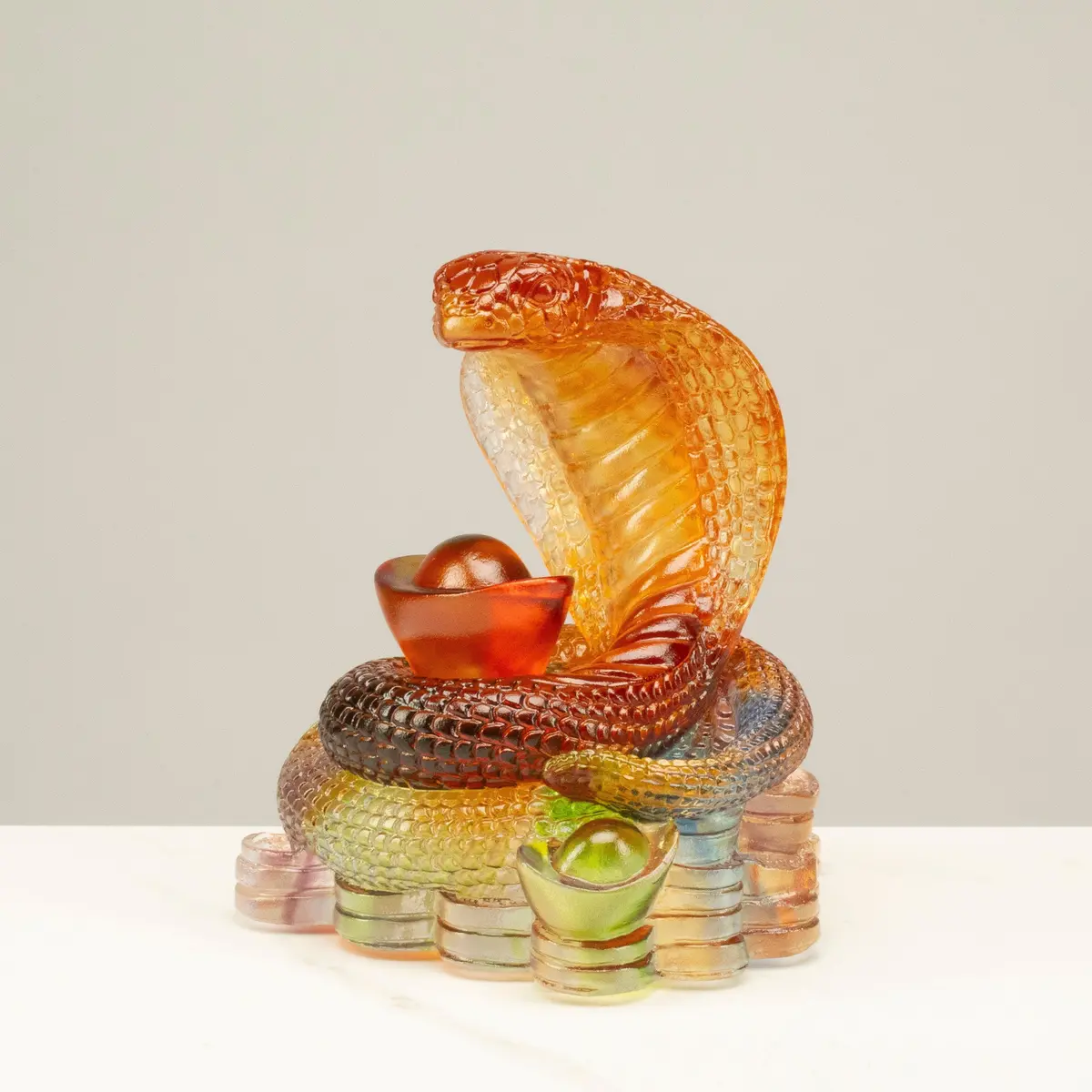 Exquisite Snake Crystal Carving - A Symbol Of Wisdom And Intuition 1