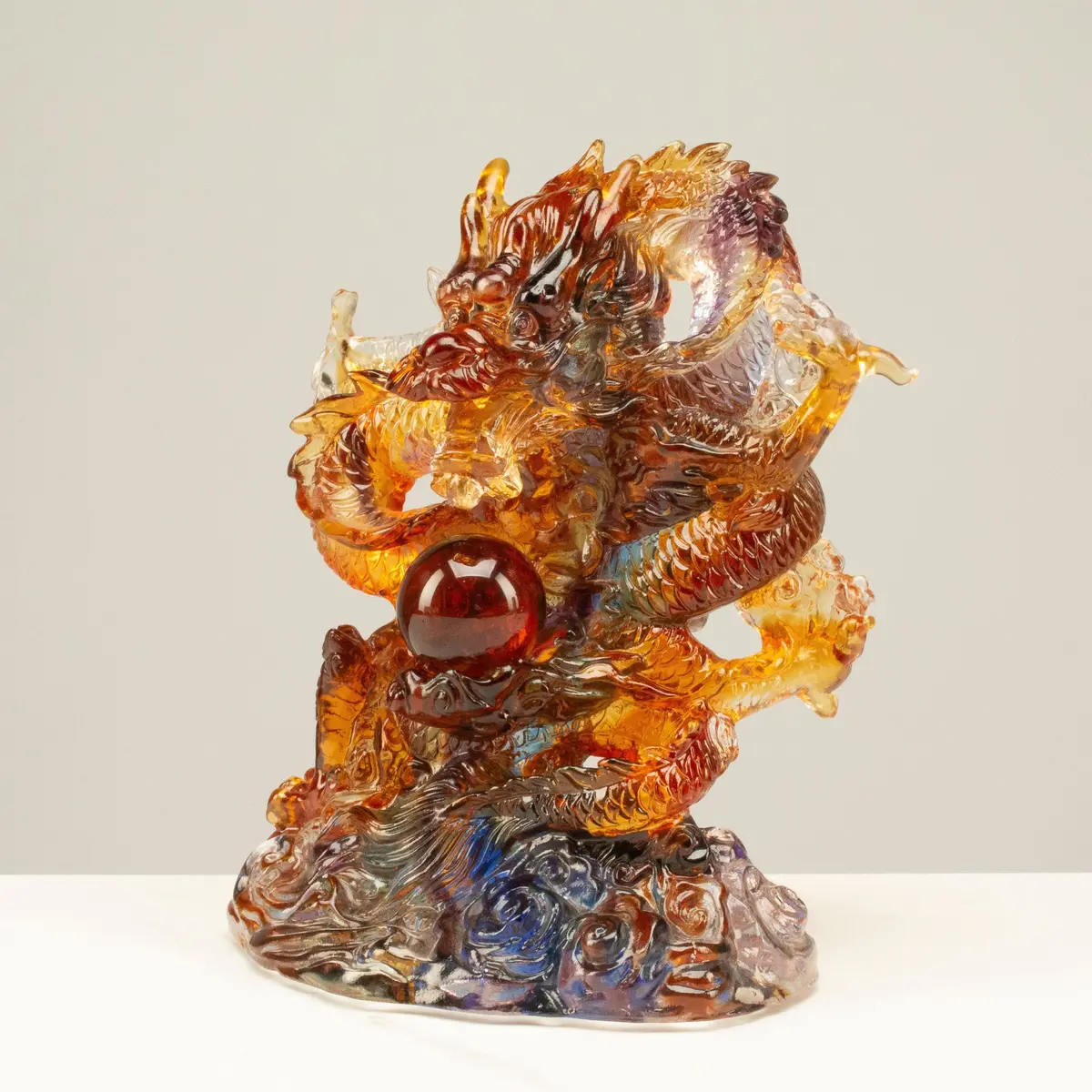 Magnificent Dragon Crystal Carving - A Symbol Of Power And Good Fortune 1